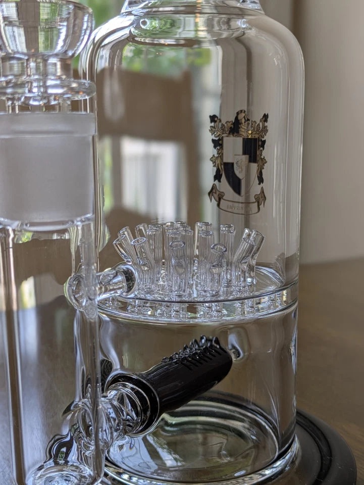 MASSIVE 20.5" Freezable Glycerin Gridded Inline Sprinkler Head Coil Perc Bong