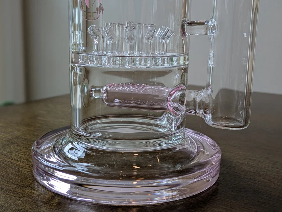 MASSIVE 20.5" Freezable Glycerin Gridded Inline Sprinkler Head Coil Perc Bong