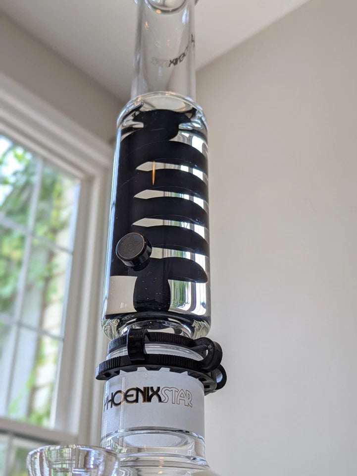 MASSIVE 20.5" Freezable Glycerin Gridded Inline Sprinkler Head Coil Perc Bong