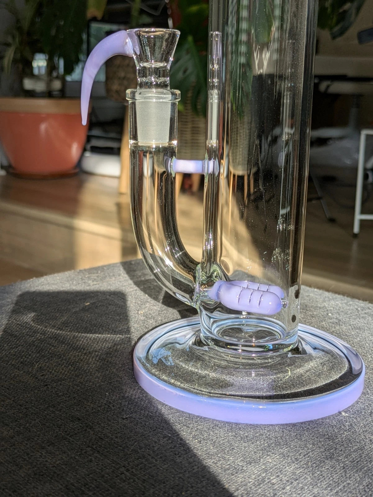 17" Heavy Duty Double Gridded Inline Perc Bong - Purple